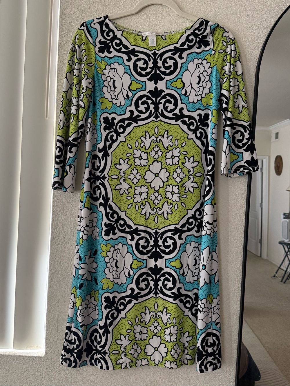 London Times Y2K Mod Floral Medallion Midi Dress Size 8